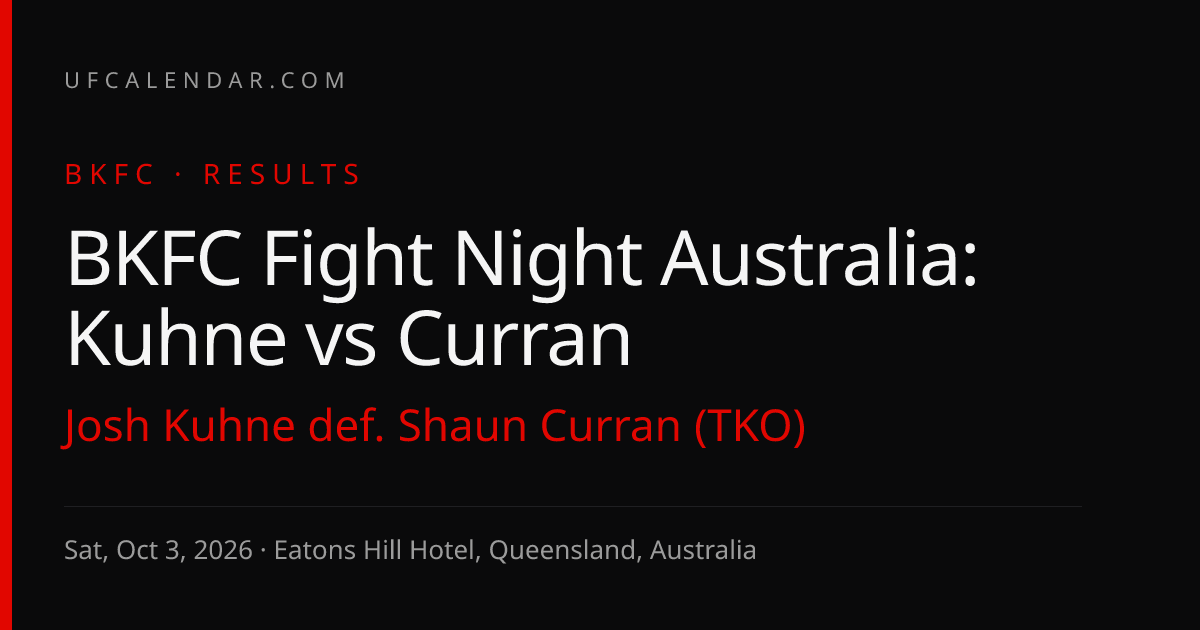 Rowles-Brown vs Tolone Result & Stats: Tolone wins by KO R1 · BKFC ...