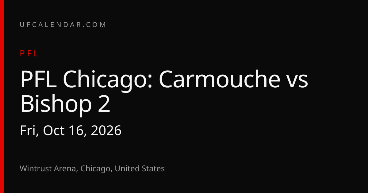 Hermosillo vs Cox horário e data: PFL Chicago, sex., 16 de out. de 2026 ...