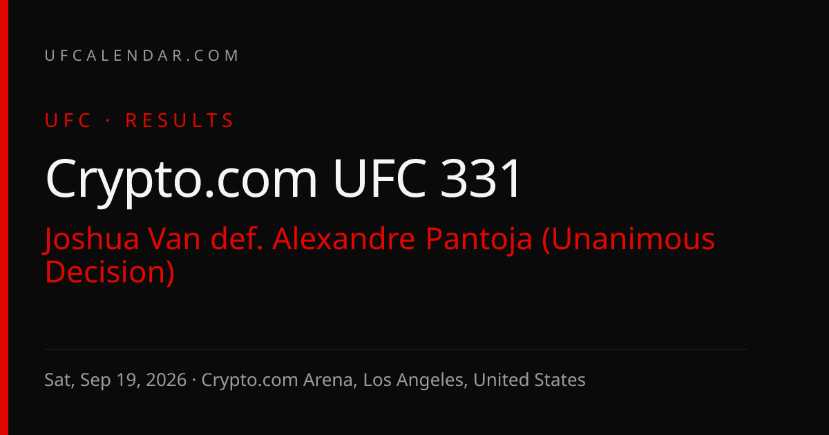 Crypto.com UFC 331: таблица прогнозов | UFCalendar