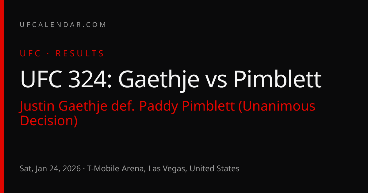 UFC 324: Gaethje vs Pimblett Results: Justin Gaethje def. Paddy ...
