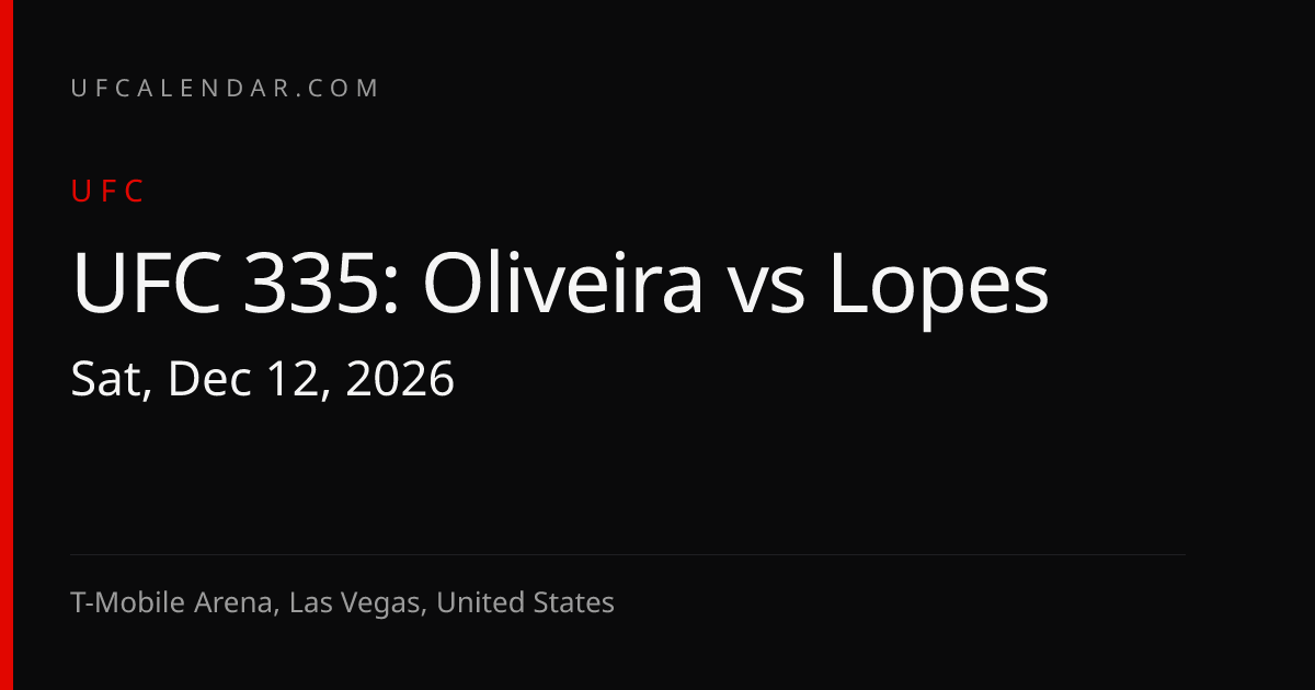 Como assistir UFC 335: Oliveira vs Lopes: Streaming, canal de TV e ...