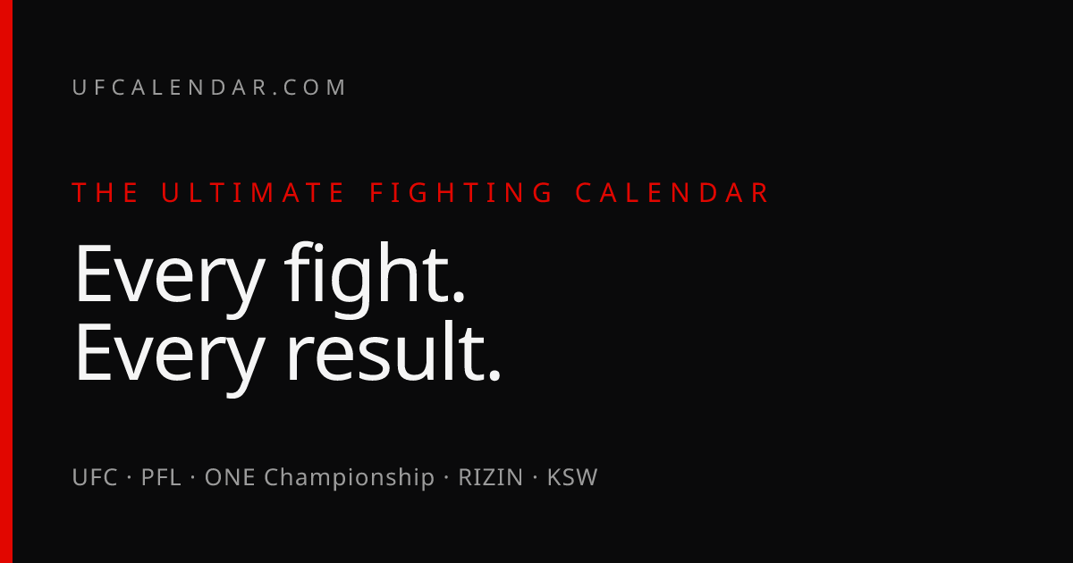 Calendrier UFC 2026 : tous les événements UFC, PFL, ONE et RIZIN ...